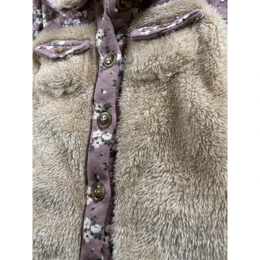 Nicole Miller New York One Piece Coverall Baby Girls 0-3 Months Floral‎ Sherpa